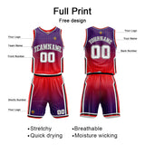 Custom Basketball Jersey Uniform Suit Printed Your Logo Name Number Purple-Red