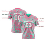 Custom Green Pink Reversible Football Jersey Personalized Gradient Football Shirts for Men Printed Team Name Number Logo