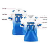 Custom White&Blue Gradient Football Jersey Personalized Football Shirts for Men Women  Printed Team Name Number Logo