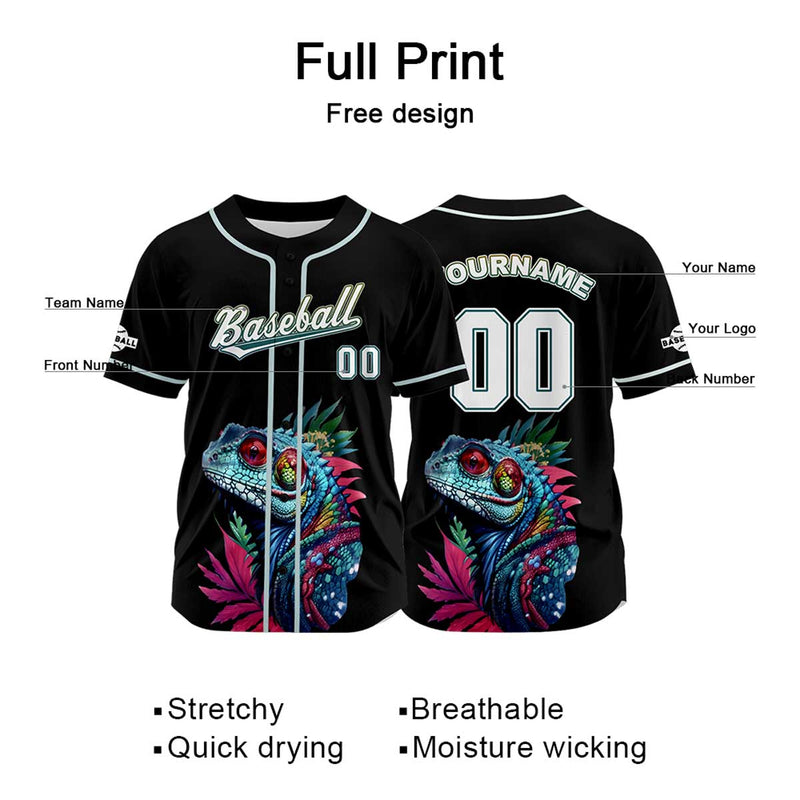Custom Black Baseball Jersey Personalized Baseball Shirt for Men Women Kids Youth
