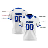 Custom White Royal Reversible Gradient Football Jersey Personalized Football Shirts for Men Women  Printed Team Name Number Logo