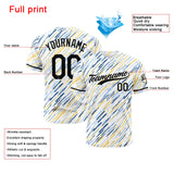 Custom Full Print Design Authentic Baseball Jersey white-yellow-blue