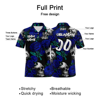 Custom Football Polo Shirts  Add Your Unique Logo/Name/Number Royal enthsush