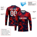 Custom Basketball Soccer Football Shooting Long T-Shirt for Adults and Kids Red-Navy
