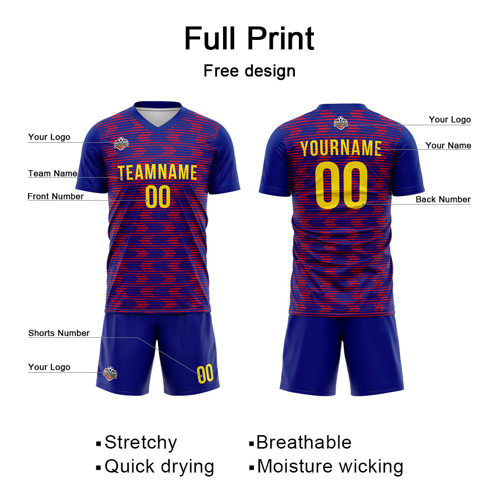 Custom Soccer Jerseys for Men Women Personalized Soccer Uniforms for Adult and Kid Royal-Red enthsush