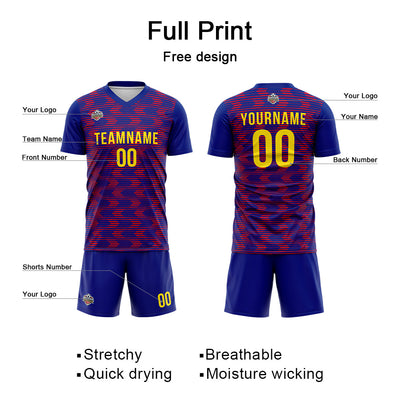 Custom Soccer Jerseys for Men Women Personalized Soccer Uniforms for Adult and Kid Royal-Red enthsush