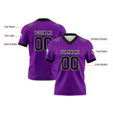 Custom Purple Black Football Jersey Personalized Football Shirts for Men Women  Printed Team Name Number Logo