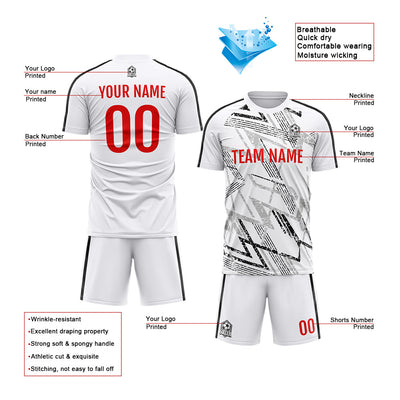 Custom Soccer Jerseys for Men Women Personalized Soccer Uniforms for Adult and Kid White enthsush