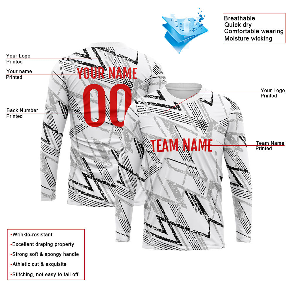 Custom Basketball Soccer Football Shooting Long T-Shirt for Adults and Kids White enthsush