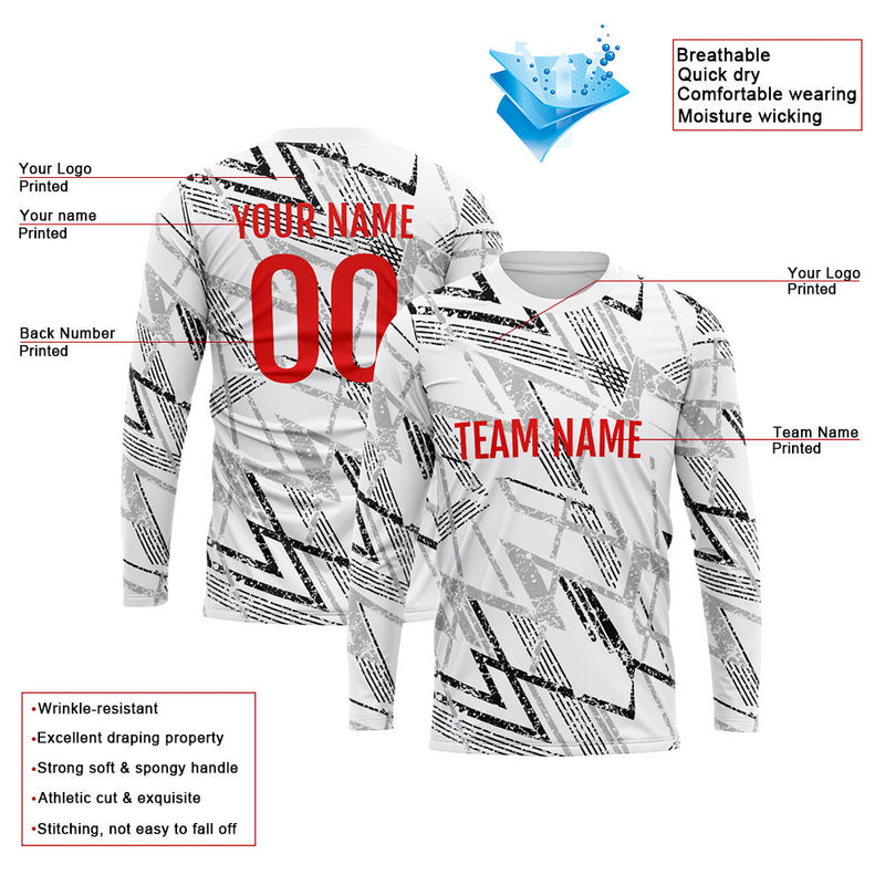 Custom Basketball Soccer Football Shooting Long T-Shirt for Adults and Kids White