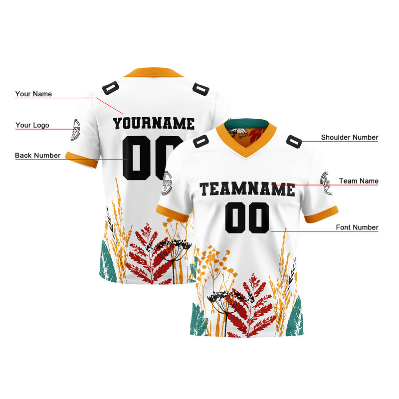 Custom White Orange Black Reversible Gradient Football Jersey Personalized Football Shirts for Men Women  Printed Team Name Number Logo