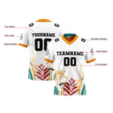 Custom White Orange Black Reversible Gradient Football Jersey Personalized Football Shirts for Men Women  Printed Team Name Number Logo