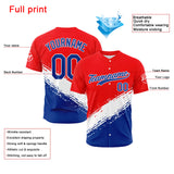 Custom Full Print Design Authentic Baseball Jersey red-blue-white