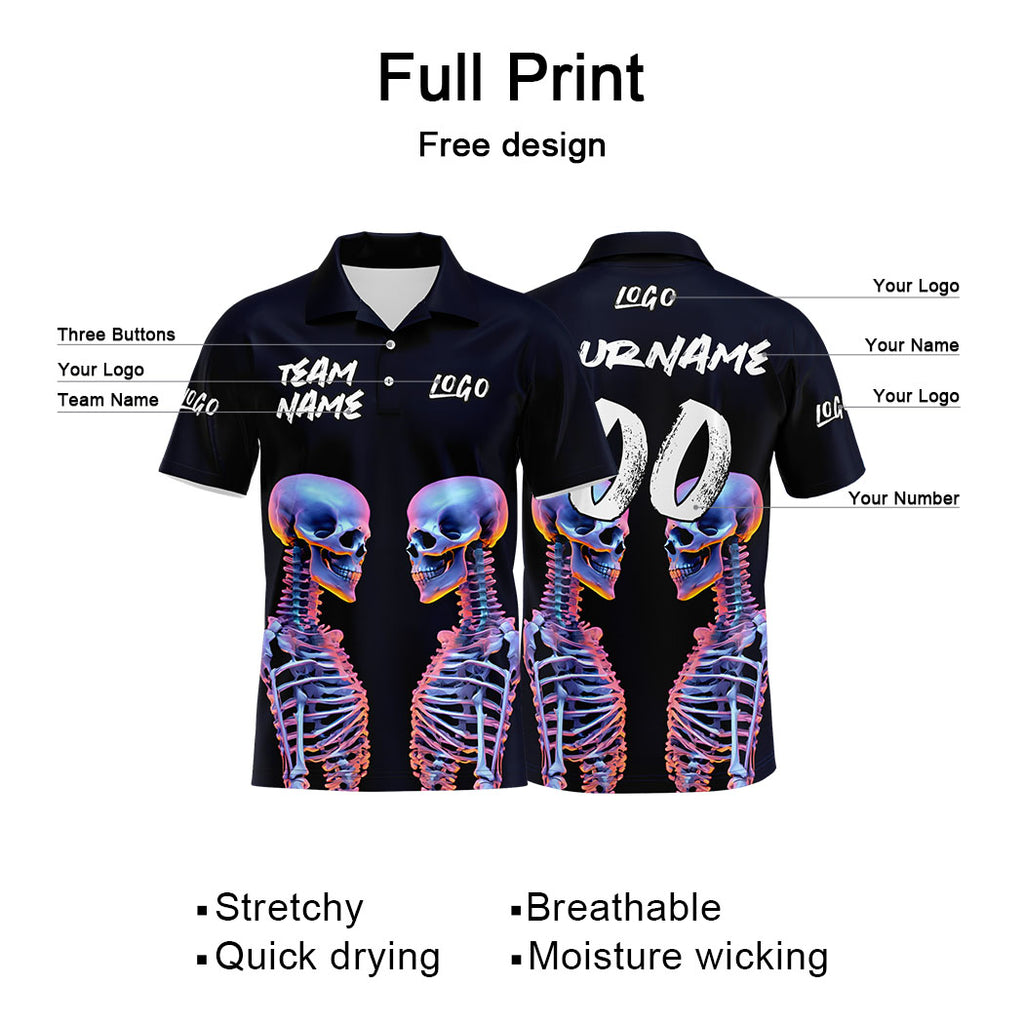 Custom Football Polo Shirts  Add Your Unique Logo/Name/Number Black&Silvery enthsush