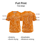 Custom Orange Jersey Personalized Baseball Shirt for Men Women Kids Youth