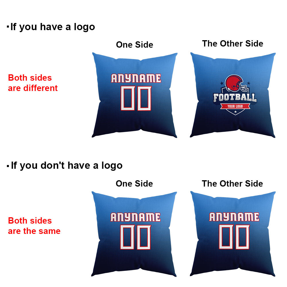 Custom Football Throw Pillow for Men Women Boy Gift Printed Your Personalized Name Number Navy&Light Blue&Navy enthsush