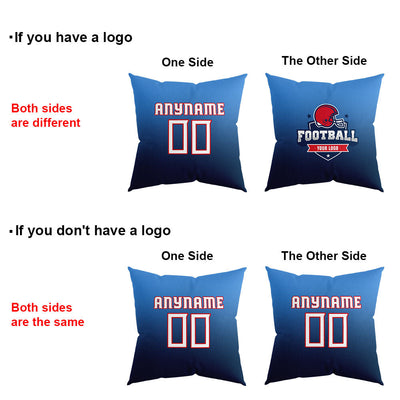 Custom Football Throw Pillow for Men Women Boy Gift Printed Your Personalized Name Number Navy&Light Blue&Navy enthsush