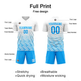 Custom Soccer Jerseys for Men Women Personalized Soccer Uniforms for Adult and Kid White-Light Blue
