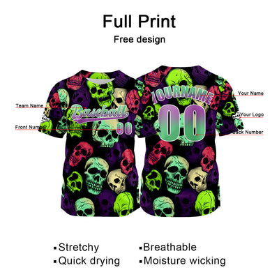 Custom Green Purple Jersey Personalized Baseball Shirt for Men Women Kids Youth enthsush