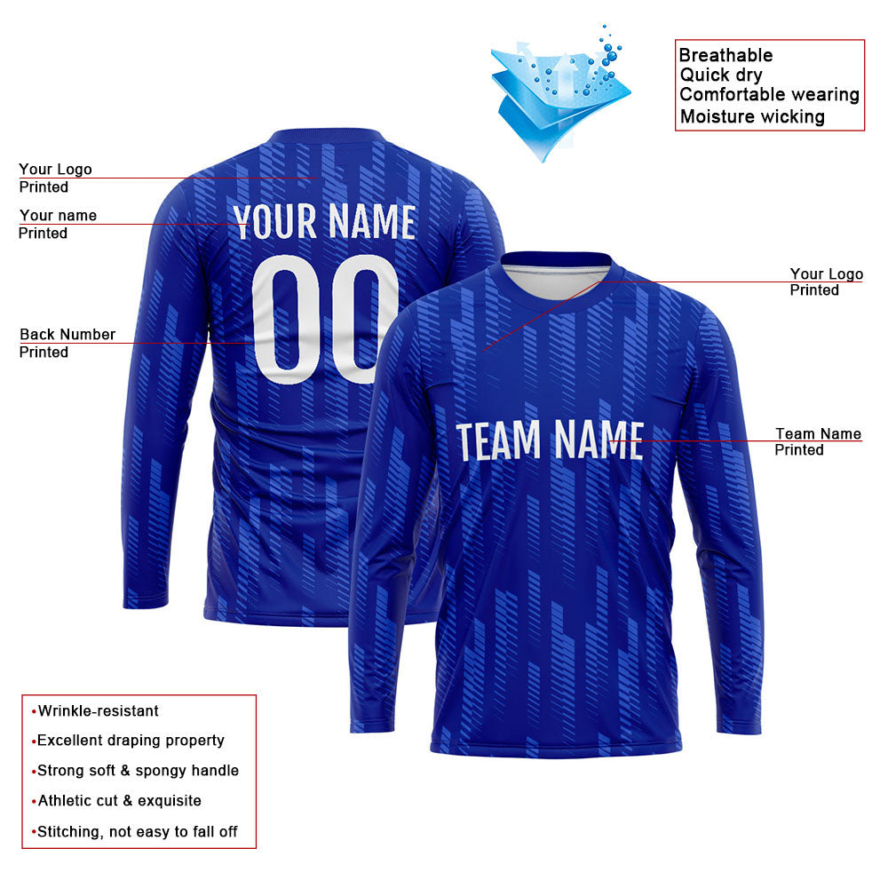 Custom Basketball Soccer Football Shooting Long T-Shirt for Adults and Kids Royal enthsush