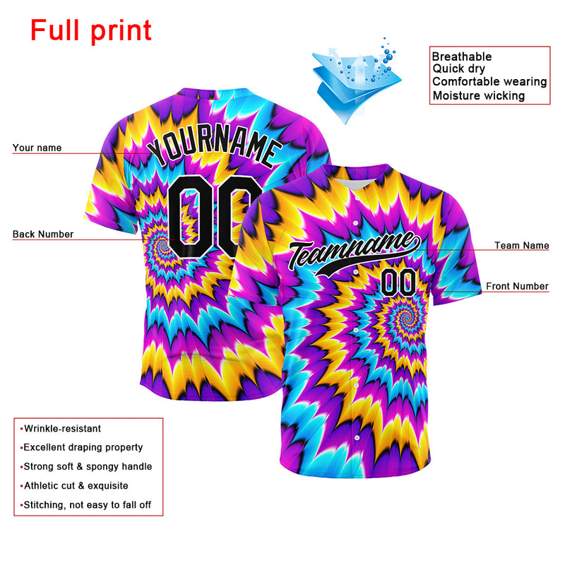 Custom Full Print Design Authentic Baseball Jersey Dazzle