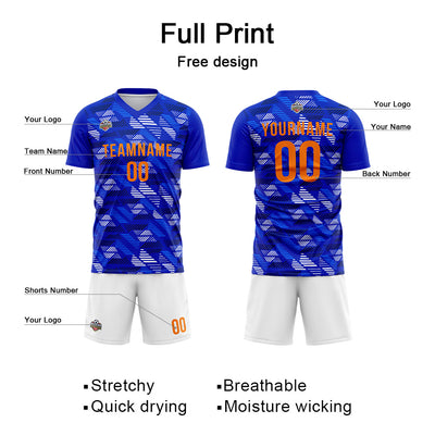 Custom Soccer Jerseys for Men Women Personalized Soccer Uniforms for Adult and Kid Royal-White enthsush