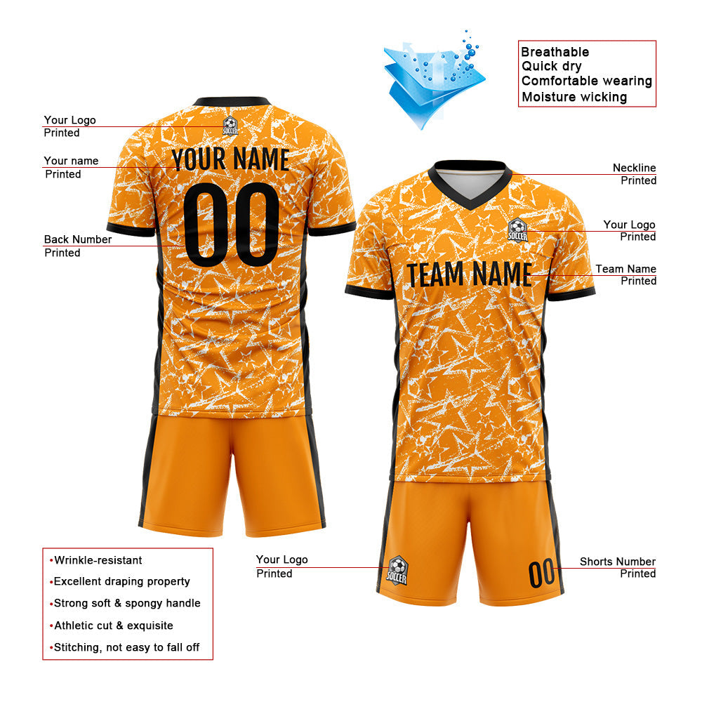 Custom Soccer Jerseys for Men Women Personalized Soccer Uniforms for Adult and Kid Orange enthsush