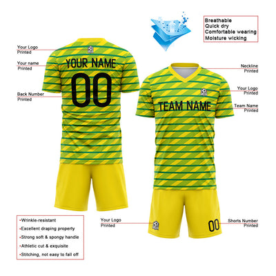 Custom Soccer Jerseys for Men Women Personalized Soccer Uniforms for Adult and Kid Yellow-Green enthsush