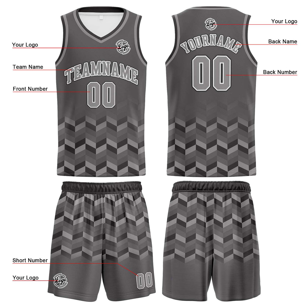 Custom Grey Basketball Jersey Uniform Suit Printed Your Logo Name Number enthsush