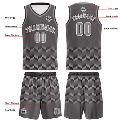 Custom Grey Basketball Jersey Uniform Suit Printed Your Logo Name Number enthsush