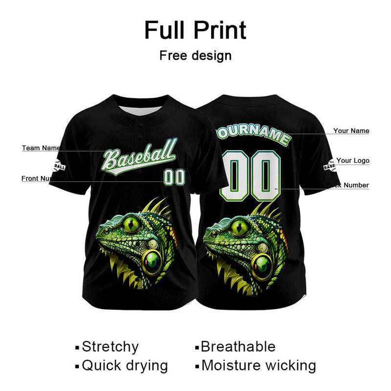 Custom Black Baseball Jersey Personalized Baseball Shirt for Men Women Kids Youth