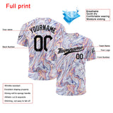 Custom Full Print Design Authentic Baseball Jersey Fluid-White