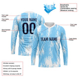 Custom Basketball Soccer Football Shooting Long T-Shirt for Adults and Kids Light Blue