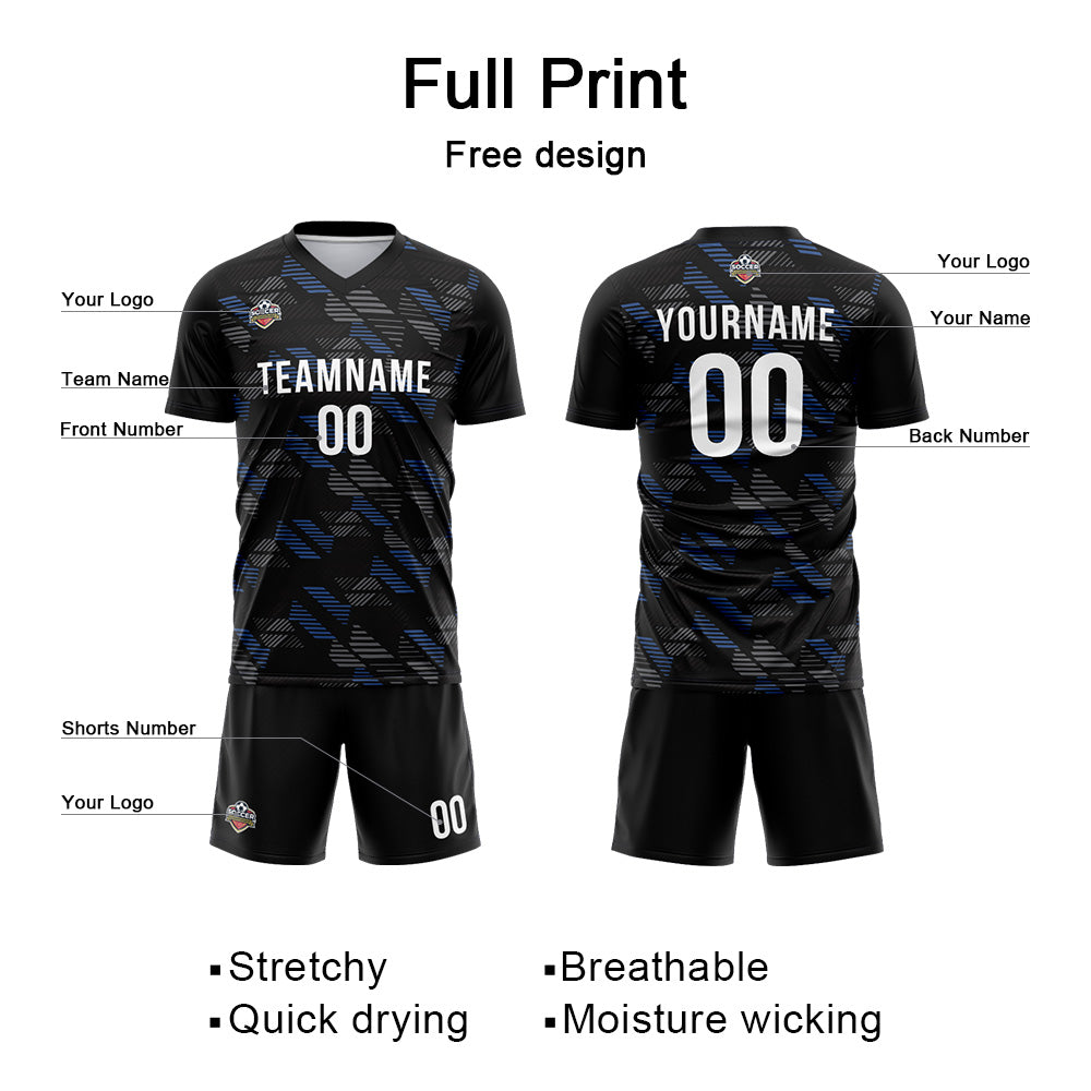 Custom Soccer Jerseys for Men Women Personalized Soccer Uniforms for Adult and Kid Black enthsush