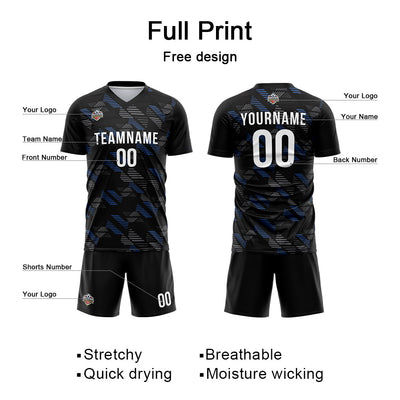 Custom Soccer Jerseys for Men Women Personalized Soccer Uniforms for Adult and Kid Black enthsush