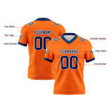 Custom Orange Blue Football Jersey Personalized Football Shirts for Men Women  Printed Team Name Number Logo