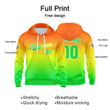 Custom Gradient Hoodie For Man Woman Girl Boy Print Your Logo Name Number Orange Yellow Green