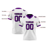 Custom White Purple Reversible Gradient Football Jersey Personalized Football Shirts for Men Women  Printed Team Name Number Logo