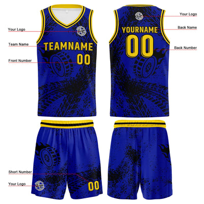 Custom Royal Basketball Jersey Uniform Suit Printed Your Logo Name Number enthsush