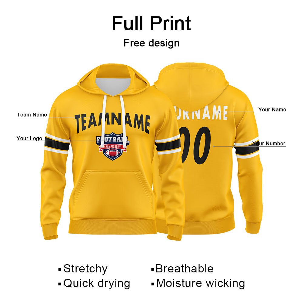 Custom Sweatshirt Hoodie For Man Woman Girl Boy Print Your Logo Name Number Gold enthsush