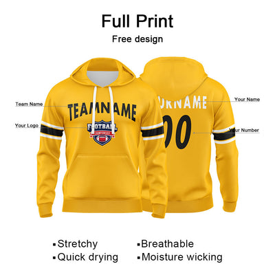 Custom Sweatshirt Hoodie For Man Woman Girl Boy Print Your Logo Name Number Gold enthsush