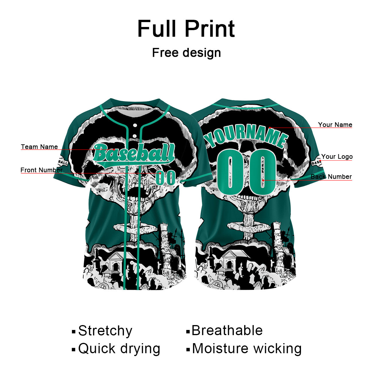 Custom Dark Green Baseball Jersey Personalized Baseball Shirt for Men Women Kids Youth enthsush
