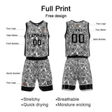 Custom Basketball Jersey Uniform Suit Printed Your Logo Name Number White-Black