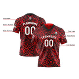 Custom Red Black Reversible Football Jersey Personalized Gradient Football Shirts for Men Printed Team Name Number Logo