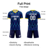 Custom Soccer Jerseys for Men Women Personalized Soccer Uniforms for Adult and Kid Navy-Yellow
