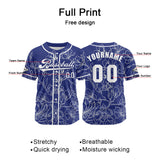 Custom Blue Jersey Personalized Baseball Shirt for Men Women Kids Youth