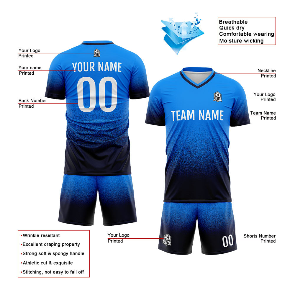 Custom Soccer Jerseys for Men Women Personalized Soccer Uniforms for Adult and Kid Blue&Navy enthsush