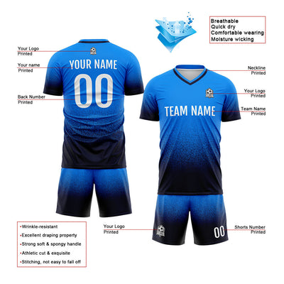 Custom Soccer Jerseys for Men Women Personalized Soccer Uniforms for Adult and Kid Blue&Navy enthsush