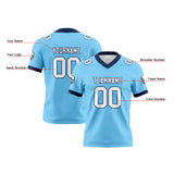 Custom Blue Navy Football Jersey Personalized Football Shirts for Men Women  Printed Team Name Number Logo