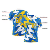 Custom Blue White Reversible Gradient Football Jersey Personalized Football Shirts for Men Women  Printed Team Name Number Logo